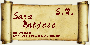 Sara Maljčić vizit kartica